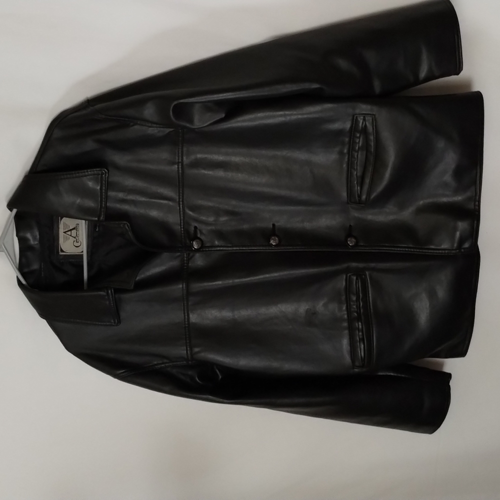 A  COLLEZIONI MEN'S LEATHER BLAZER JACKET MADE IN ITALY